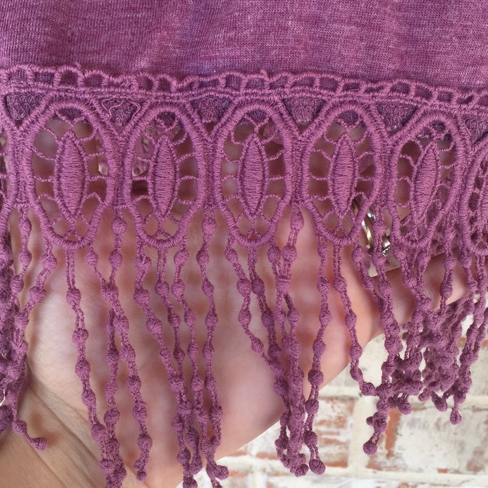 Altar’d State SOFT Mauve Boho Lace Tassel Tunic - Picture 6 of 8